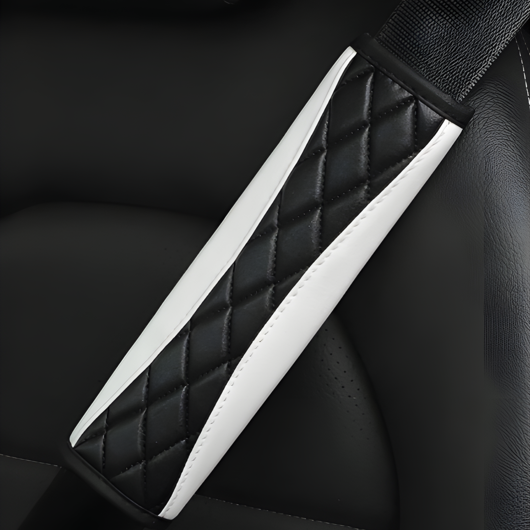 1pc 3D Embroidery Faux Sheepskin Seat Belt Shoulder Pad For Car